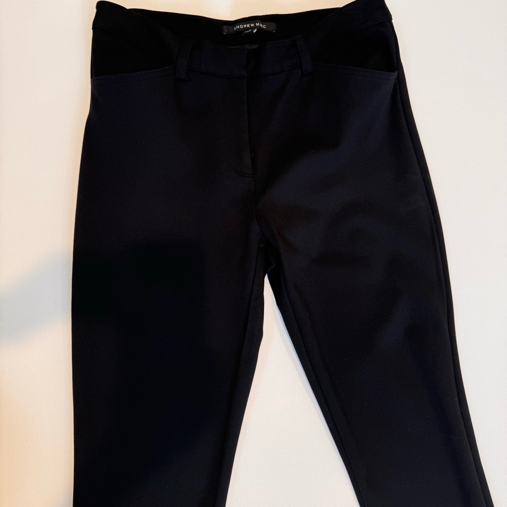 Andrew Marc 8 black dress pants.  Slim straight - Picture 5 of 11